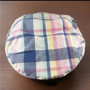 GYMBOREE Hat Toddler Boys 4T-5T Multicolored Pastel Plaid Cotton Newsboy Cap NWT